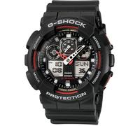 Casio Montre-bracelet GA-100-1A4ER (l x H) 51.20 mm x 55 mm noir, rouge Matériau du boîtier=Résine synthétique Matériau