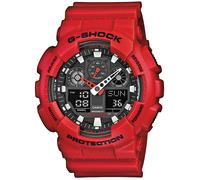 Casio GA-100B-4AER G-Shock Chronograph Montre Plongée Quartz Homme Gris Rouge...