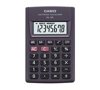 Casio Calculatrice de poche HL-4A - Anthracite, Écran 8 chiffres, Piles, 56×9×87 mm
