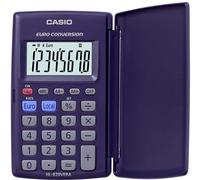 Casio Calculatrice de poche HL-820VERA - 8 chiffres grand écran avec pourcentage + conversion Euro