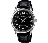 Casio Hommes Analogique Quartz Montre avec Bracelet en Cuir Verni MTPV001L-1B