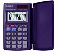 Casio Calculatrice de poche HS-8VERA – Écran 8 chiffres, solaire/à pile(s), bleu foncé