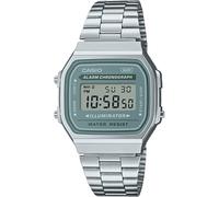 Casio Illuminateur numérique Vintage (36 mm) Cadran numérique Bleu/Acier Inoxydable A168WA-3AYES