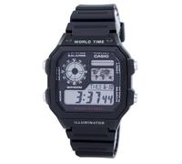 Casio Illuminator Heure Universelle Alarm Chronomètre AE-1200WH-1AV Montre Homme