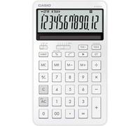 CASIO JW-200DQ-WE Tischrechner, Weiß, 12-stellig, Solar/Batteriebetrieb | Großes 12-stelliges Display, Steuerberechnung, Zeitberechnung, stylisches Design, Gummifüße, Solar-Batteriebetrieb