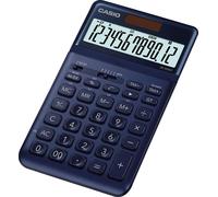 Casio® JW-200SC-NY Calculatrice de bureau JW-200 - énergie solaire/piles, 12 chiffres, écran LCD, bleu foncé