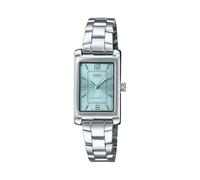Casio LTP-1234DD-2A Montre classique rectangulaire en acier inoxydable avec cadran bleu pour femme, bleu