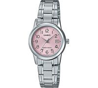Casio #LTP-V002D-4B Women's Standard Stainless Steel Pink Dial Date Watch