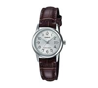 Casio #LTP-V002L-7B2 Women's Standard Analog Leather Band Silver Numbers Dial Date Watch