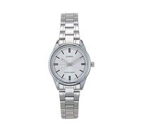Casio LTP-V005D-7A Montre analogique pour femme en acier inoxydable avec cadran argenté et 3 aiguilles, Bracelet