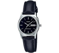 Casio LTP-V006L-1B2 | Montre analogique en cuir pour femme | Cadran noir | Di...
