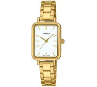 Casio LTP-V009G-7E Montre pour Femme rectangulaire en Acier Inoxydable avec Cadran Blanc Doré, Or