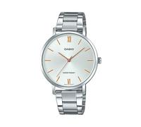 Casio LTP-VT01D-7B Montre analogique standard minimaliste en acier inoxydable avec cadran argenté à 3 aiguilles pour femme