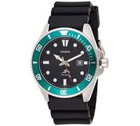 Casio MDV106-1AV 200 M WR Montre de plongée pour Homme Noir, Noir/Vert, Montre de plongée