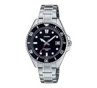 Casio MDV10D-1A1V Montre de sport unisexe en acier inoxydable avec cadran noir 38 mm, noir, Classique