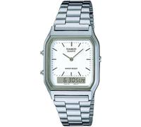 Casio Mens Classic Combi Watch Silver with White Dial - AQ-230A-7DMQYES