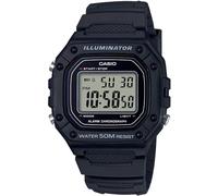 Casio Montre Quartz Unisexe 43.20mm avec Cadran LCD Digitale et Bracelet en Plastic/Resin Strap Noir W-218H-1AVEF