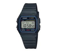 Casio Montre à Quartz Classique série F91W | Résistante à l'eau | Chronomètre 1/100 Seconde | Alarme Quotidienne | Signal horaire | Calendrier Automatique | Boîtier SS | Format 12/24 Heures, Noir, No