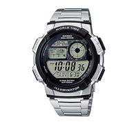 Casio Montre à Quartz pour Homme AE1000WD-1AV en résine argentée avec Cadran numérique, Noir, No Size, Robe