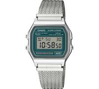 Casio Montre A158WEM-3EF Vintage Iconique Numérique Argent Pétrole