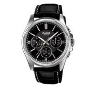 Casio Montre analogique à Quartz pour Homme avec Bracelet en Cuir MTP-1375L-1, Noir, 35, Robe