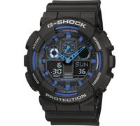 Casio Montre-bracelet GA-100-1A2ER (l x H) 51.20 mm x 55 mm bleu, noir Matériau du boîtier=Résine synthétique Matériau
