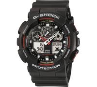 Casio Montre-bracelet GA-100-1A4ER (l x H) 51.20 mm x 55 mm noir, rouge Matériau du boîtier=Résine synthétique Matériau (bracelet)=Résine synthétique