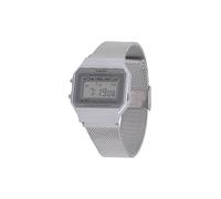 Casio Montre Quartz Unisexe 36.00mm avec Cadran LCD Digitale et Bracelet en Mesh Bracelet Argent A700WEM-7AEF