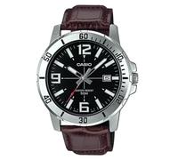 Casio - Montre de Sport pour Homme en Acier Inoxydable Cadran Noir Affichage Analogique - MTP-VD01L-1BV