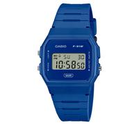 Casio Montre F-91WB-2A1EF Quartz Bracelet plastique bleu Résistante 3 bar Chronomètre Alarme Homme