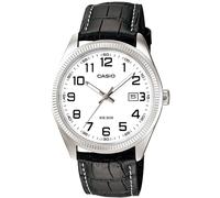 Casio Montre homme MTP-1302PL-7BVEF - Bracelet cuir, cadran blanc, Quartz, étanche 5 ATM