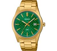 Casio Montre Homme MTP-VD03G-3AUDF Quartz Cadran vert Bracelet acier or
