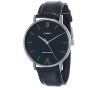 Casio Montre, Noir et Cuir, Double XL, TFV8