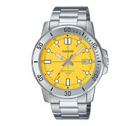 Casio Montre pour Homme avec Cadran Jaune et Bracelet argenté, Jaune, Classique