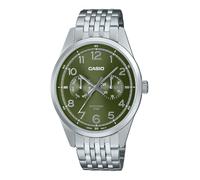 Casio Montre pour Homme, Cadran Noir, Bracelet argenté