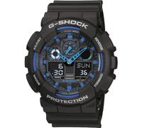 Casio Montre-bracelet GA-100-1A2ER bleu, noir 51,2×55 mm boîtier résine synthétique