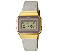 Casio Montre Quartz Femme 37.40mm avec Cadran Clear Digitale et Bracelet en Fabric Strap Beige A700WEGL-7AEF