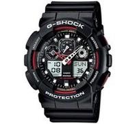 Casio Montre-bracelet GA-100-1A4ER (l x H) 51.20 mm x 55 mm noir, rouge Matériau du boîtier=Résine synthétique Matériau