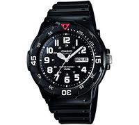 Casio Montre Quartz Homme 43.00mm avec Cadran Noir analogique et Bracelet en Rubber Strap Noir MRW-200H-1BVES