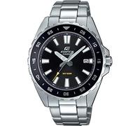 Casio Montre Quartz Homme 43.80mm avec Cadran Noir Analogique et Bracelet en Acier Inoxydable Argent EFV-130D-1AVUEF