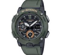 Casio Montre Quartz Homme 49.00mm avec Cadran Noir analogique/numérique et Bracelet en Rubber Strap Kaki GA-2000-3AER