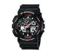 Casio Montre Quartz Homme 55.00mm avec Cadran Noir analogique/numérique et Bracelet en Rubber Strap Noir GA-100-1A4ER