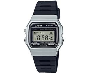 Casio Montre Quartz Unisexe 32.00mm avec Cadran LCD Digitale et Bracelet en Rubber Strap Noir F-91WM-7AEF