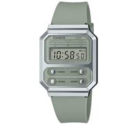Casio Montre Quartz A100WEF-3AEF Unisexe 33 mm Cadran Vert Digitale Bracelet Plastique/Résine