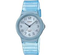 Casio Montre Quartz Unisexe 35.00mm avec Cadran Blanc analogique et Bracelet en Plastic/Resin Bracelet Bleu MQ-24S-2BEF
