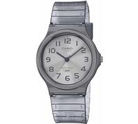 Casio Montre Quartz Unisexe 35.00mm avec Cadran Blanc analogique et Bracelet en Plastic/Resin Bracelet Gris MQ-24S-8BEF