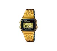 Casio Montre A159WGEA-1EF Quartz Unisexe 35 mm Cadran LCD Digitale Bracelet Acier Or