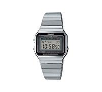 Casio Montre Quartz Unisexe 36.00mm avec Cadran LCD Digitale et Bracelet en Bracelet en Acier Argent A700WE-1AEF