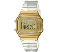 Casio Montre Quartz Unisexe 36.00mm avec Cadran Or Digitale et Bracelet en Plastic/Resin Bracelet Transparent A168XESG-9AEF