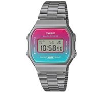 Casio Montre Quartz Unisexe 37.00mm avec Cadran Deux Tons Digitale et Bracelet en Bracelet en Acier Argent A168WERB-2AEF